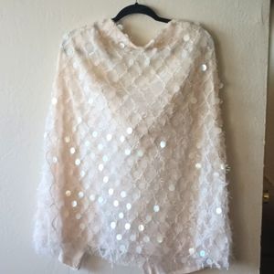 Ivory sequins 2x lined skirt